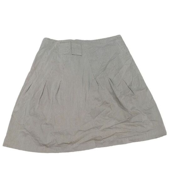 GUNEX Made In Italy High Waist Faux Front Pocket Pinstripe Skirt With Belt Loops - Picture 2 of 5